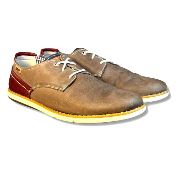 Pikolinos Jucar Men’s Leather Shoes EU 42 US 9 Gray Casual Oxford Comfort M4E - Picture 1 of 15